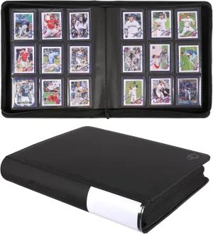 9 Pocket Card Binder, Holds 288 Top Loaders, Side-Loading Pages Design Compatible for 3" x 4" Toploaders 35pt Sleeves, Collectible Football, Baseball Trading Card Albums, Black