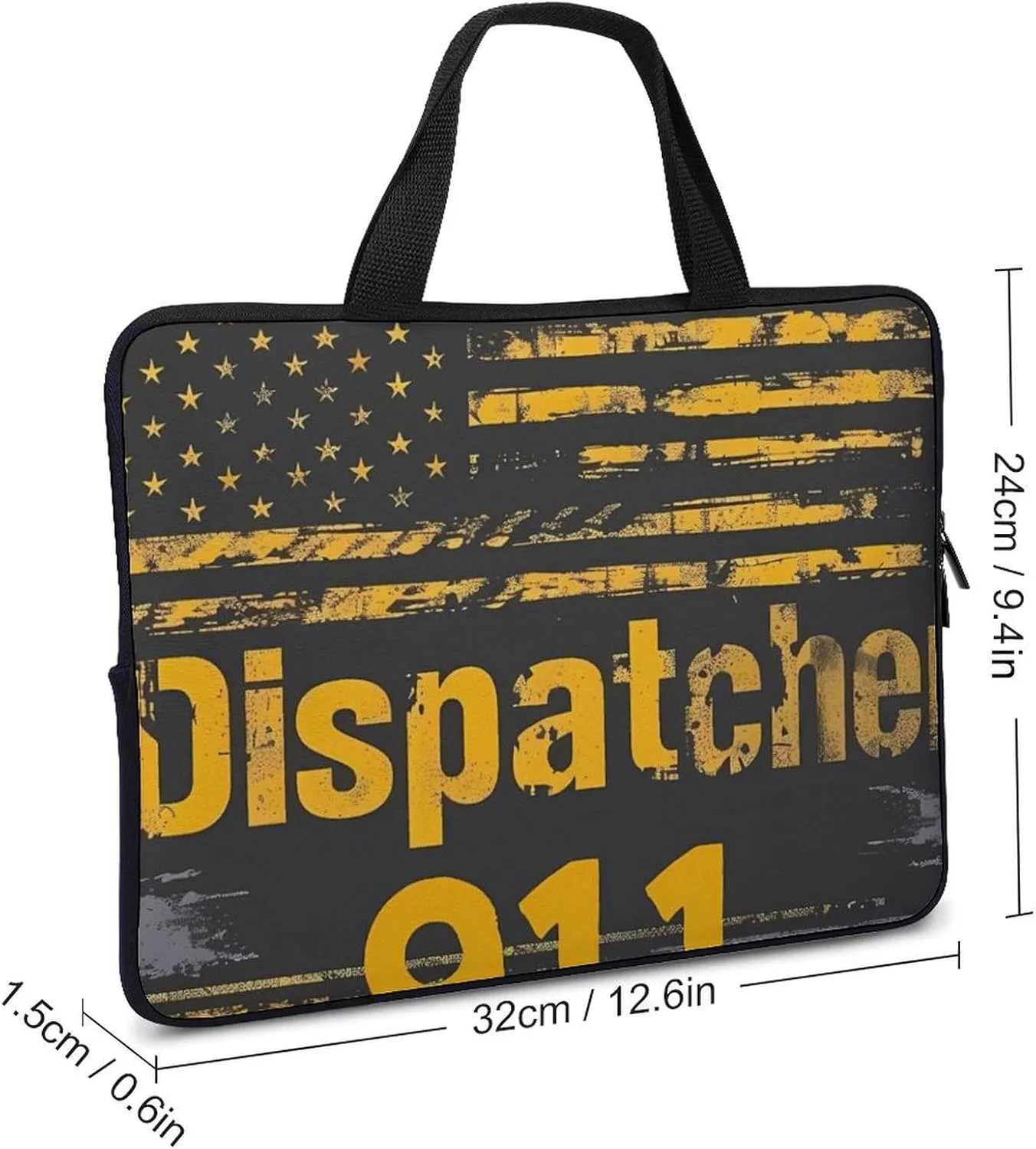 911 U.S. Flag Dispatcher Laptop Sleeve Bag Computer Protective Case Handbag Shoulder Bags