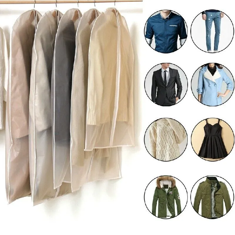 9pcs/Set Hanging Garment Bag Moth-Proof w/ Study Full Zipper for Closet Storage