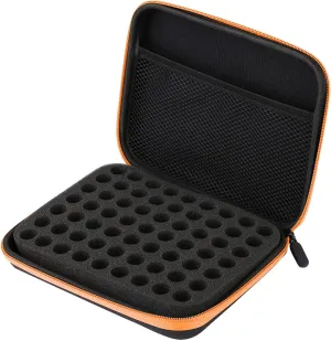Acouto 63 Slots Essential Oil Storage Carrying Case, Portable Aromatherapy Essential Oil Bag Box Nail Polish Holders, for Fragrance Oils, Nail Polish 1ML 2ML 3ML (Orange)
