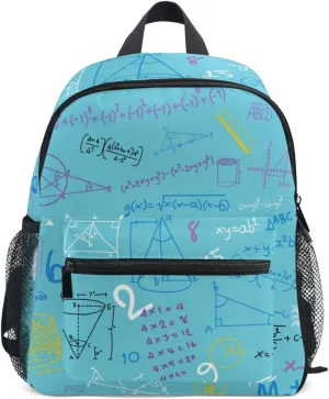 Acpiggto Backpack Daypack Blue Cute Math Mathematical Formula Education Number Shoulder Bag with Name Label Tag With Padded Shoulder Strap Small Size