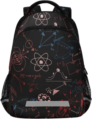 Acpiggto Backpack Daypack Shoulder Bag Red Green American Physics Formula Scientific Diagram Blackboard Rucksack Bookbag Laptop Compartment