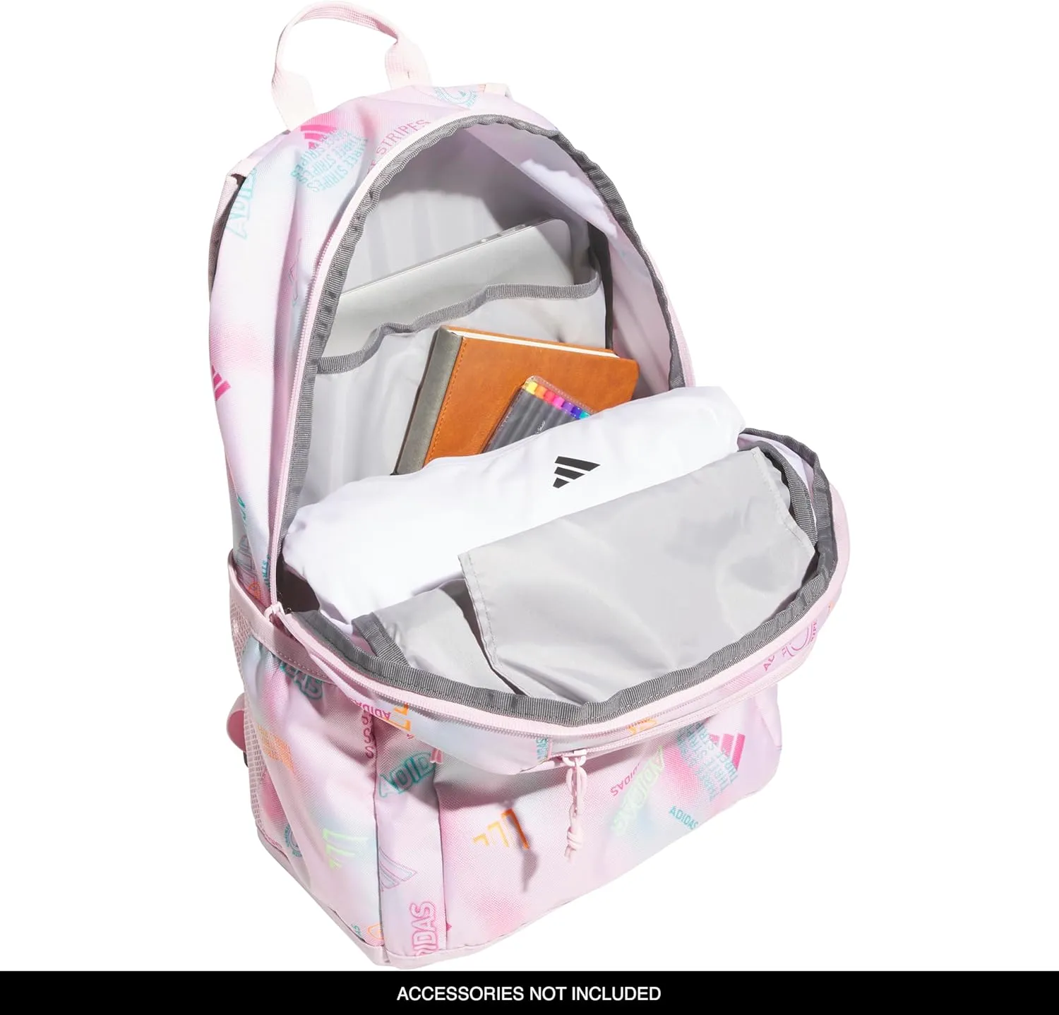 adidas Affiliate Small Backpack for Women and Men, Durable Bag with Laptop Sleeve, Adi Haze Clear Pink/White, One Size