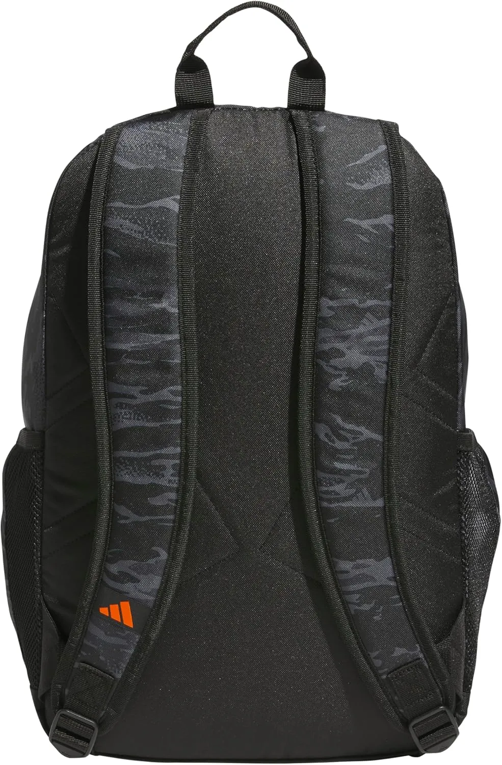 adidas Affiliate Small Backpack for Women and Men, Durable Bag with Laptop Sleeve, Essential Camo Black/Orange, One Size