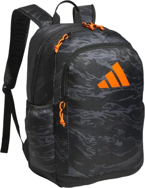 adidas Affiliate Small Backpack for Women and Men, Durable Bag with Laptop Sleeve, Essential Camo Black/Orange, One Size