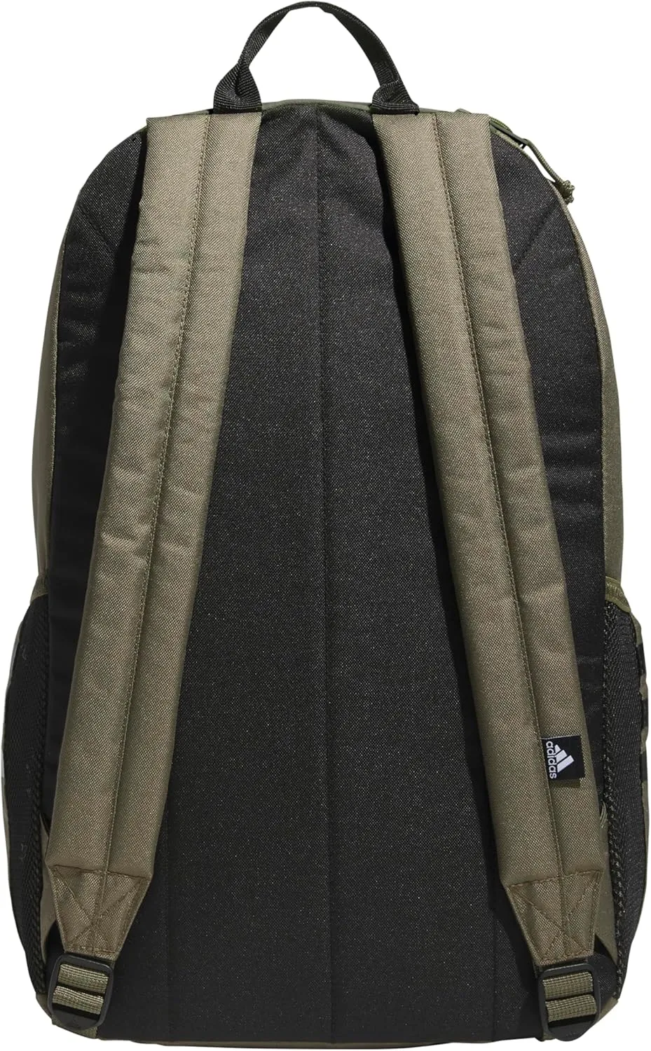 adidas Classic 3-Stripe Durable Backpack Student Athletic Sport Laptop Book Bag, Olive Strata Green/Black/5.0, One Size
