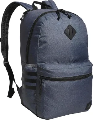 adidas Classic 3-Stripe Durable Backpack Student Athletic Sport Laptop Book Bag, Twill Onix Grey/Black/5.0, One Size