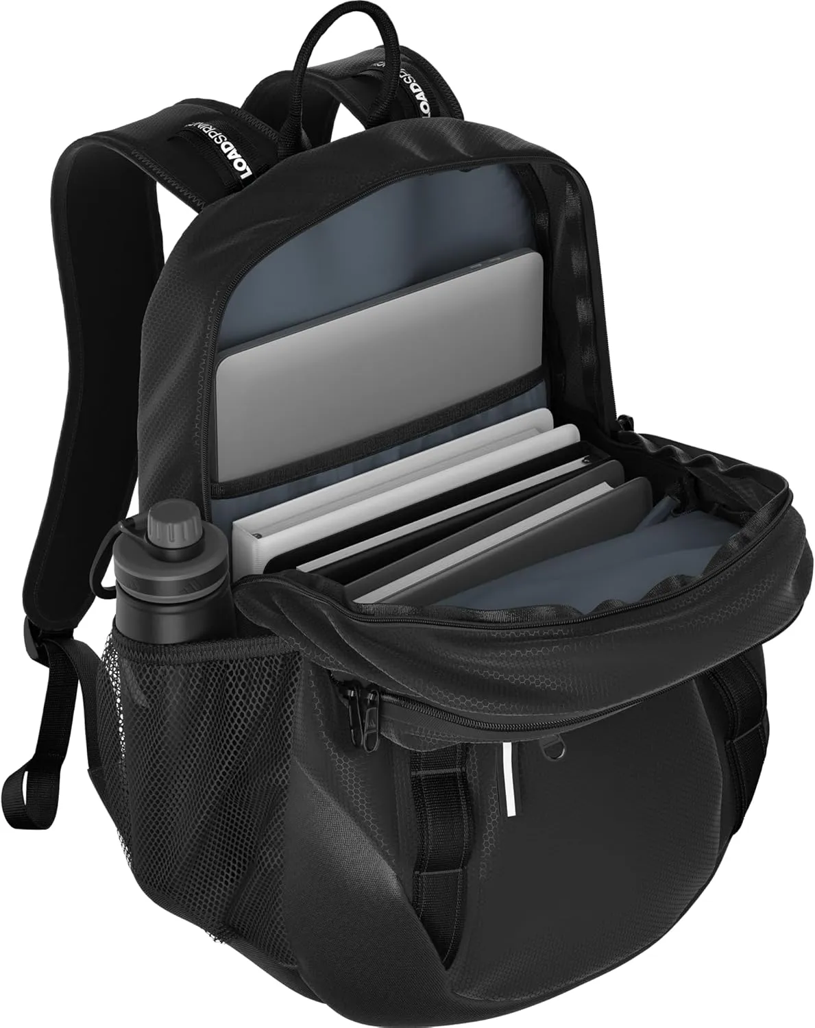adidas Excelerator Backpack (33L) Large Durable Athletic Student Laptop Book Bag-Boys/Girls, Black/White, One Size