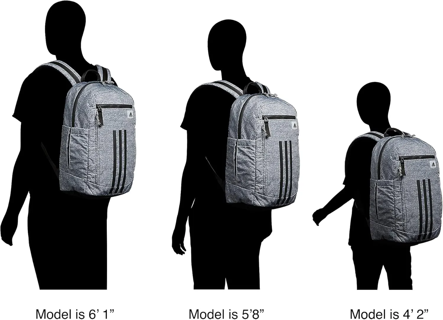 adidas League Three Stripe Backpack, Black/White, One Size