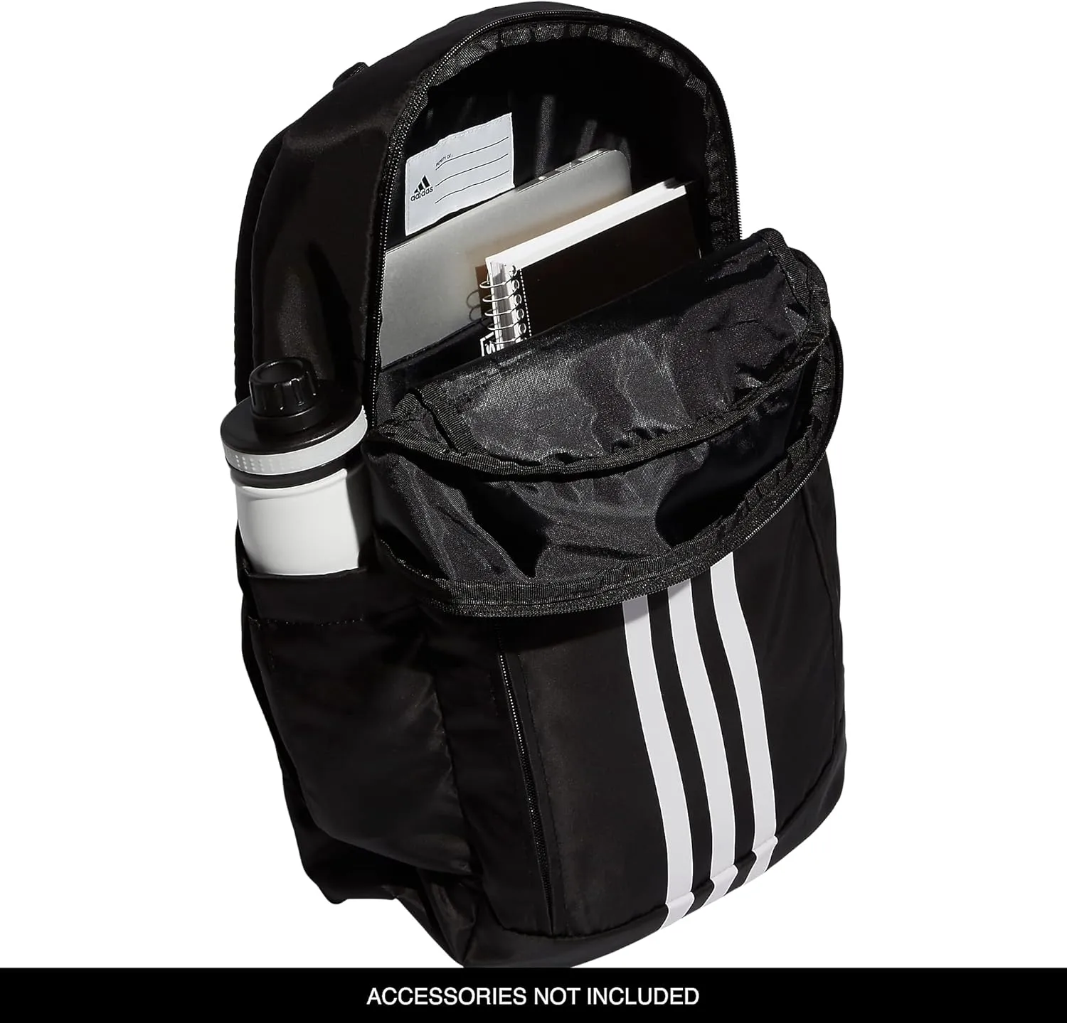 adidas League Three Stripe Backpack, Black/White, One Size