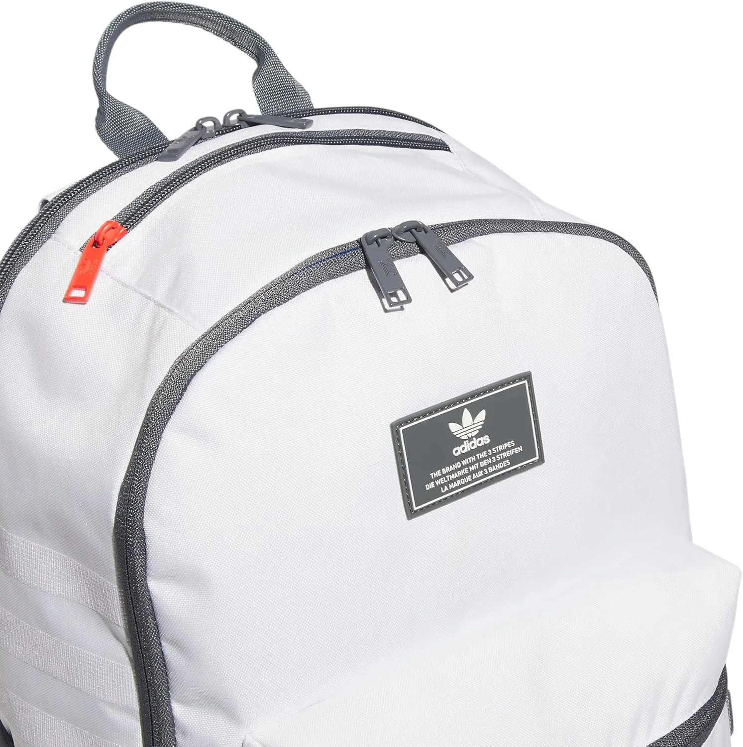 adidas Originals National 3.0 Backpack, White/Onix Grey/Bright Royal Blue, One Size