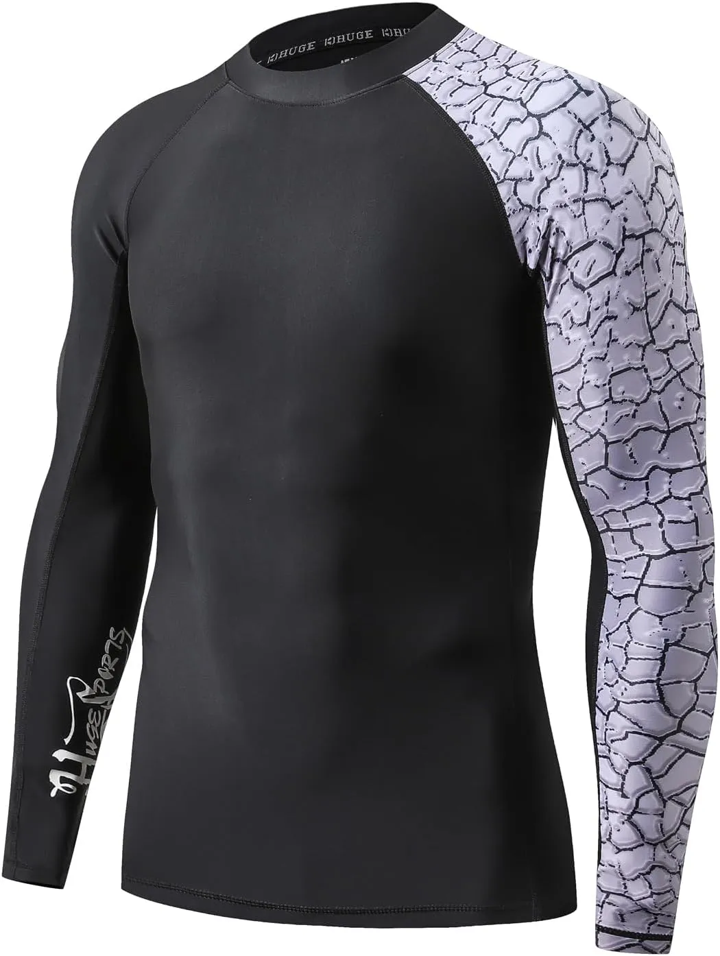 ADOREISM Men's Rash Guard Long Sleeves UPF 50  Sun Protection Compression Swim Shirts for Men