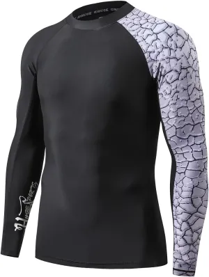 ADOREISM Men's Rash Guard Long Sleeves UPF 50  Sun Protection Compression Swim Shirts for Men