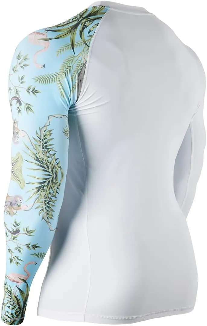ADOREISM Men's Rash Guard Long Sleeves UPF 50  Sun Protection Compression Swim Shirts for Men