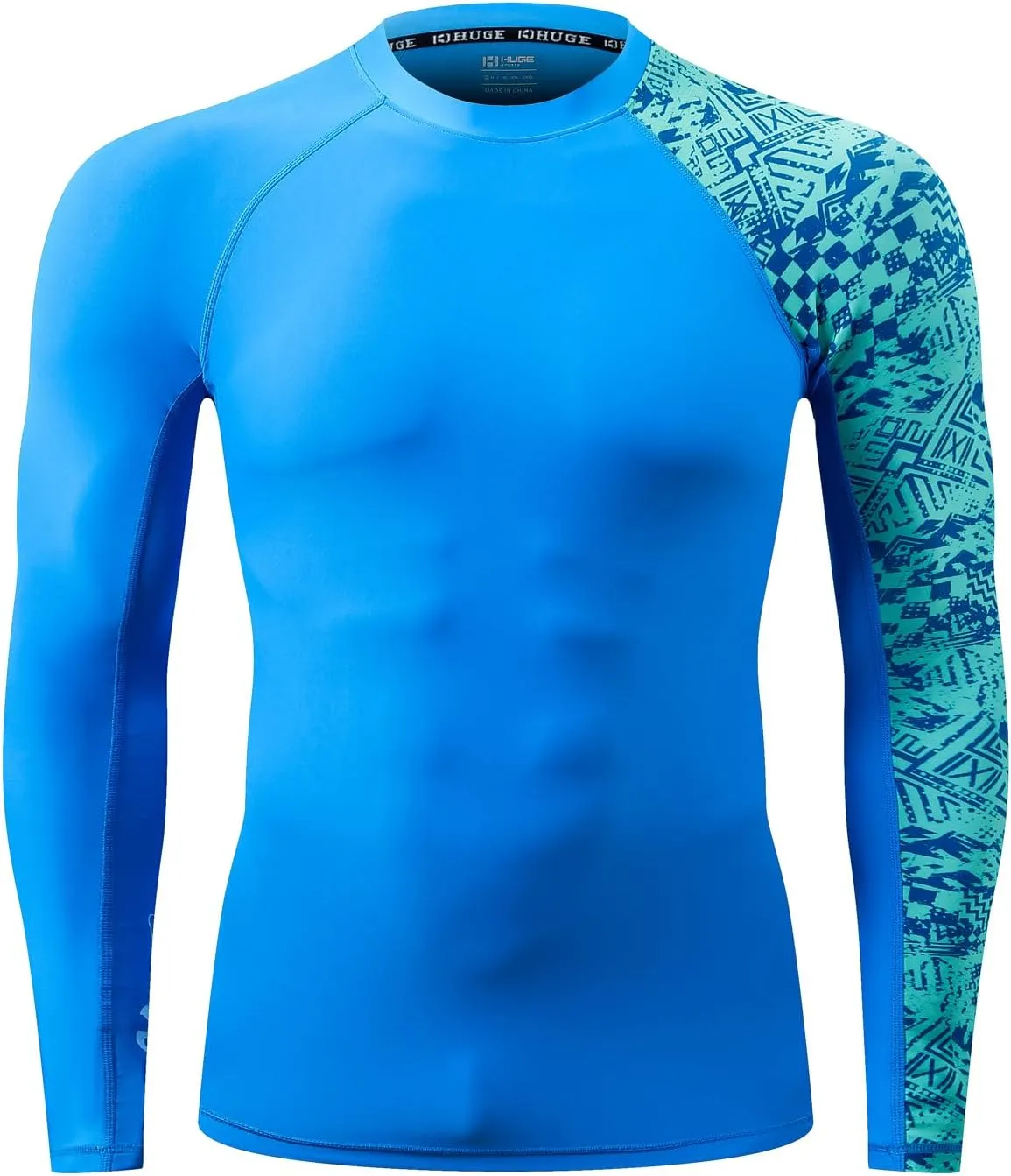 ADOREISM Men's Rash Guard Long Sleeves UPF 50  Sun Protection Compression Swim Shirts for Men
