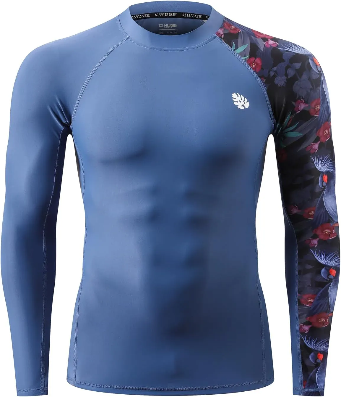 ADOREISM Men's Rash Guard Long Sleeves UPF 50  Sun Protection Compression Swim Shirts for Men