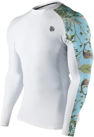 ADOREISM Men's Rash Guard Long Sleeves UPF 50  Sun Protection Compression Swim Shirts for Men