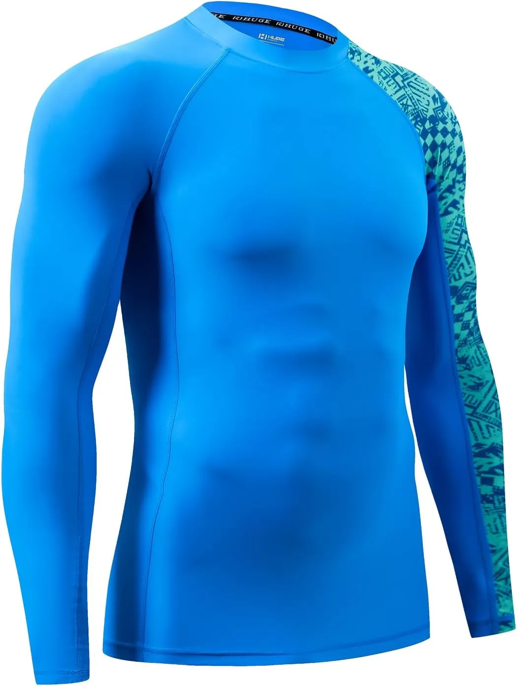 ADOREISM Men's Rash Guard Long Sleeves UPF 50  Sun Protection Compression Swim Shirts for Men