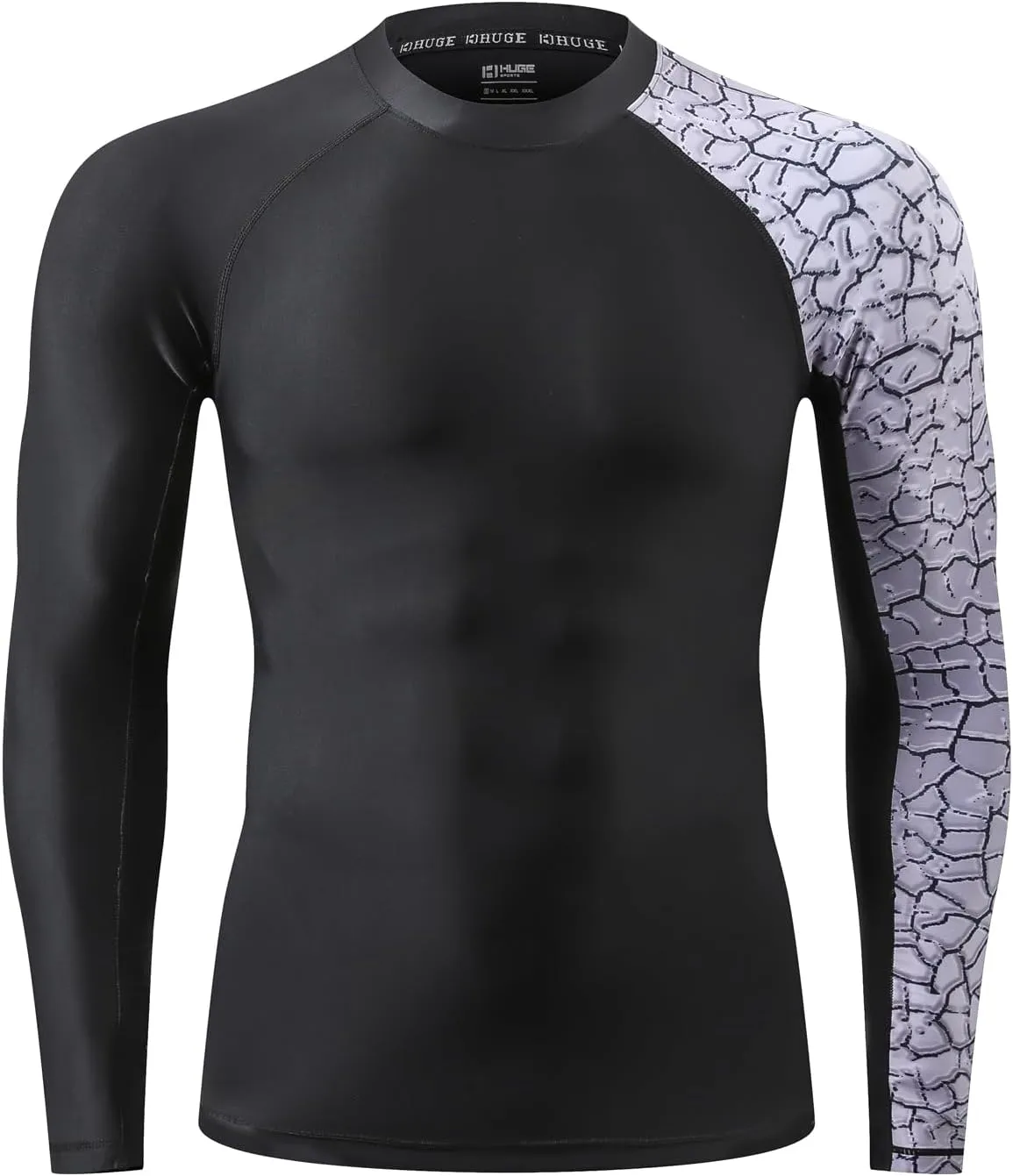 ADOREISM Men's Rash Guard Long Sleeves UPF 50  Sun Protection Compression Swim Shirts for Men