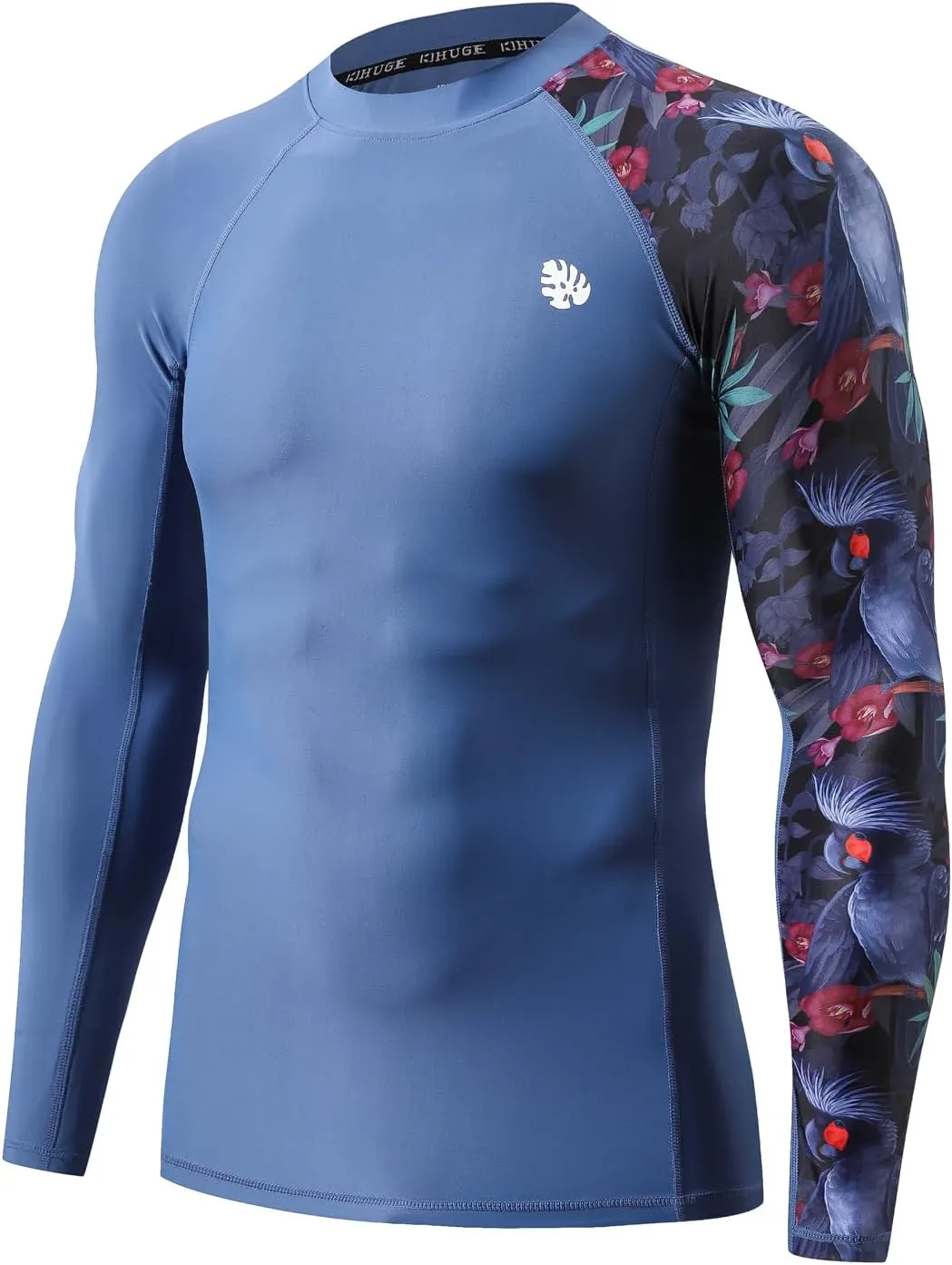 ADOREISM Men's Rash Guard Long Sleeves UPF 50  Sun Protection Compression Swim Shirts for Men