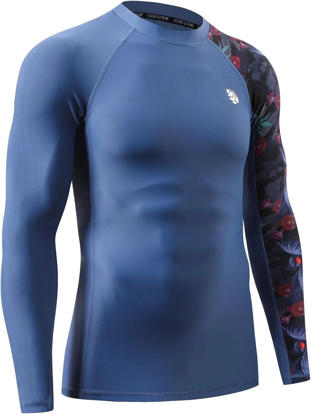 ADOREISM Men's Rash Guard Long Sleeves UPF 50  Sun Protection Compression Swim Shirts for Men