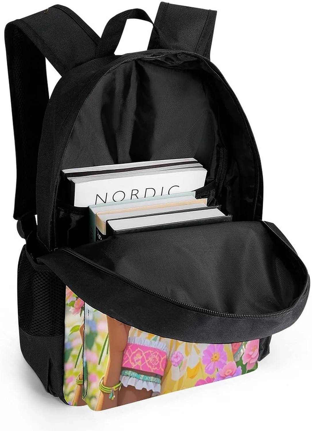Adults Lightweight Colorful Afro American Black Woman With Butterflies Art Rucksacks Large Capacity Bookbag With Adjustable Shoulder Straps for Trekking Outdoors Bicycle