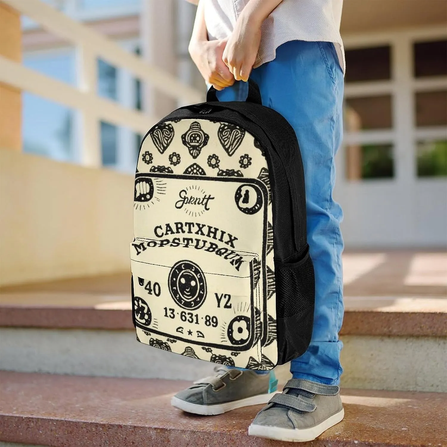 Adults Lightweight Magic Spirit Board Witch Art Rucksacks Large Capacity Bookbag With Adjustable Shoulder Straps for Trekking Outdoors Bicycle