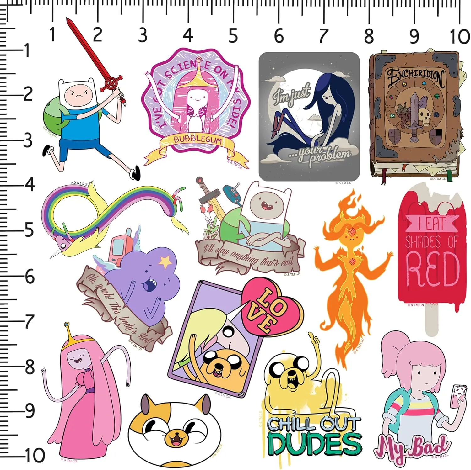 Adventure Time Variety 50ct Vinyl Large Deluxe Stickers Variety Pack - Laptop, Water Bottle, Scrapbooking, Tablet, Skateboard, Indoor/Outdoor