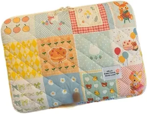 Aesthetic Graphic Puffy Laptop Sleeve Y2K Cute Tablet Case 11-15 Inch Coquette Computer Liner Pouch Cover Cottagecore (13 inch,Gingham)