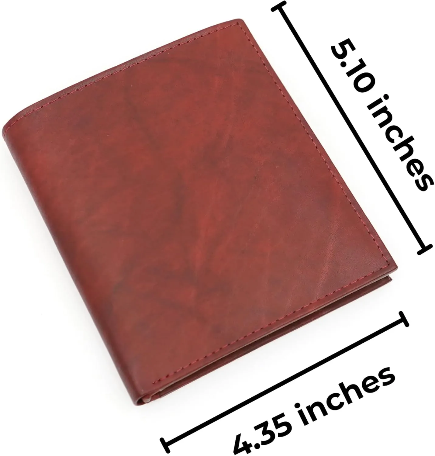 ag wallets Men's RFID Genuine Leather European Bifold Wallet Hipster 2 ID Windows (Black)