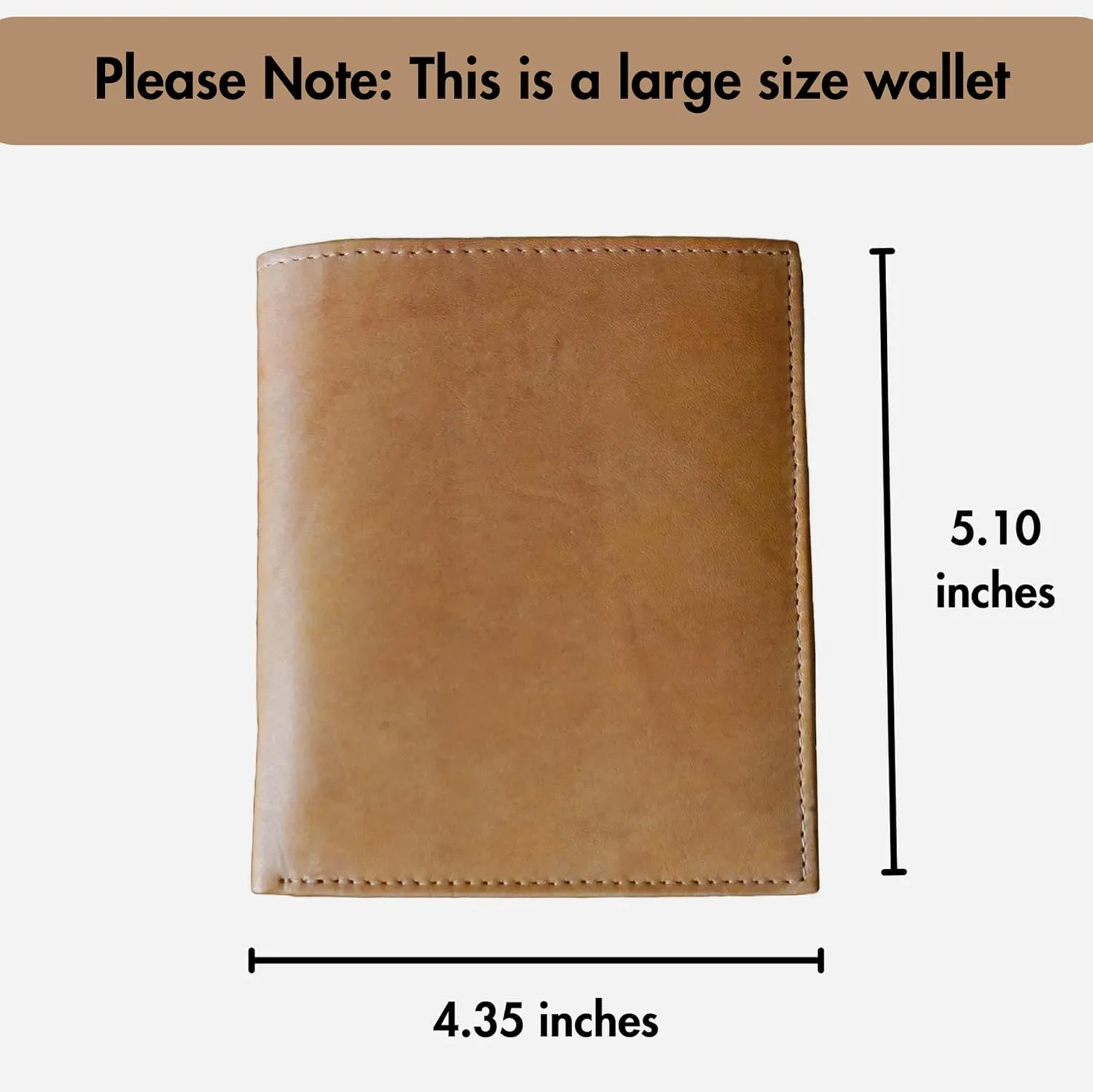 ag wallets Men's RFID Genuine Leather European Bifold Wallet Hipster 2 ID Windows Tan