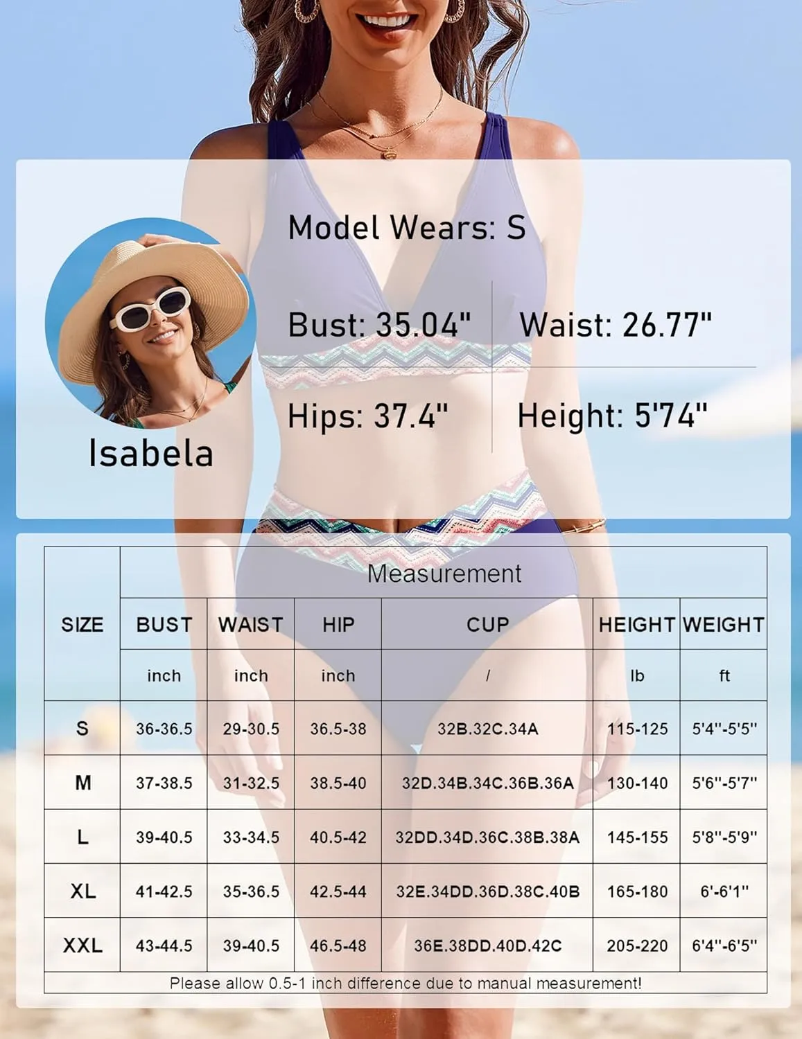 AI'MAGE High Waisted Bikini Set for Women Tummy Control Women's 2 Piece Bathing Suit V Neck Sexy Color Block Swimsuit 2025
