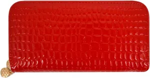 Aisi Women Patent Leather Clutch Wallet Phone Card Holder Organizer Ladies Purse (Red)