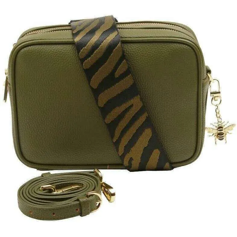 Alice Wheeler London Soho Camera Crossbody Bag - Olive Green