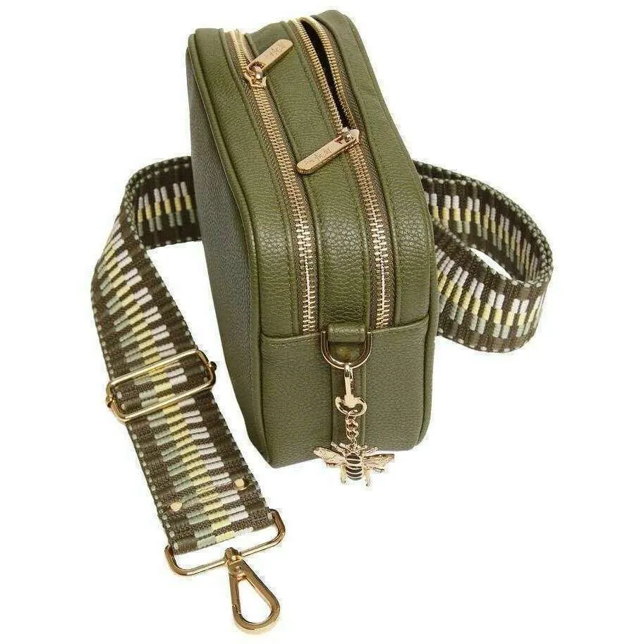 Alice Wheeler London Soho Camera Crossbody Bag - Olive Green