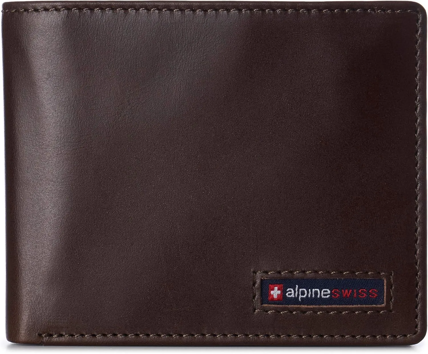 Alpine Swiss Mens Nolan Bifold Commuter Wallet Cowhide Leather RFID Safe Comes in a Gift Box