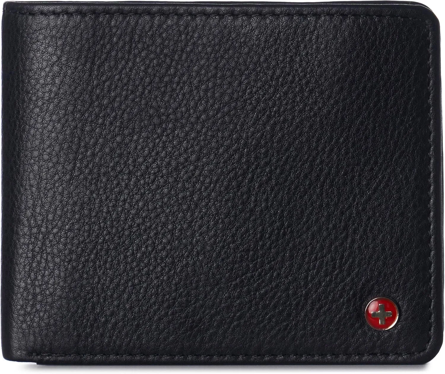 Alpine Swiss Mens Nolan Bifold Commuter Wallet Cowhide Leather RFID Safe Comes in a Gift Box