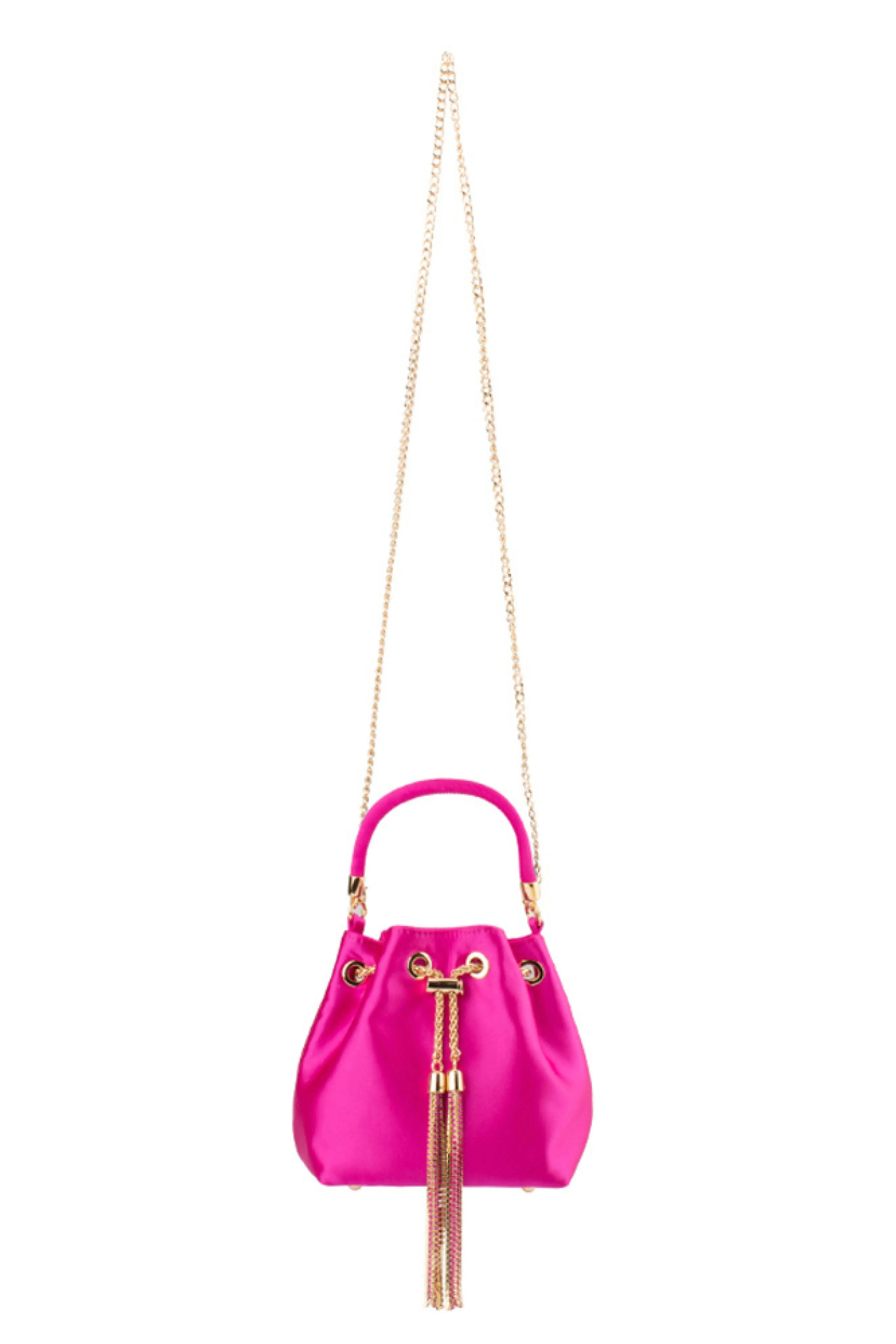 Amanda Satin Pouch - Fuchsia Pink