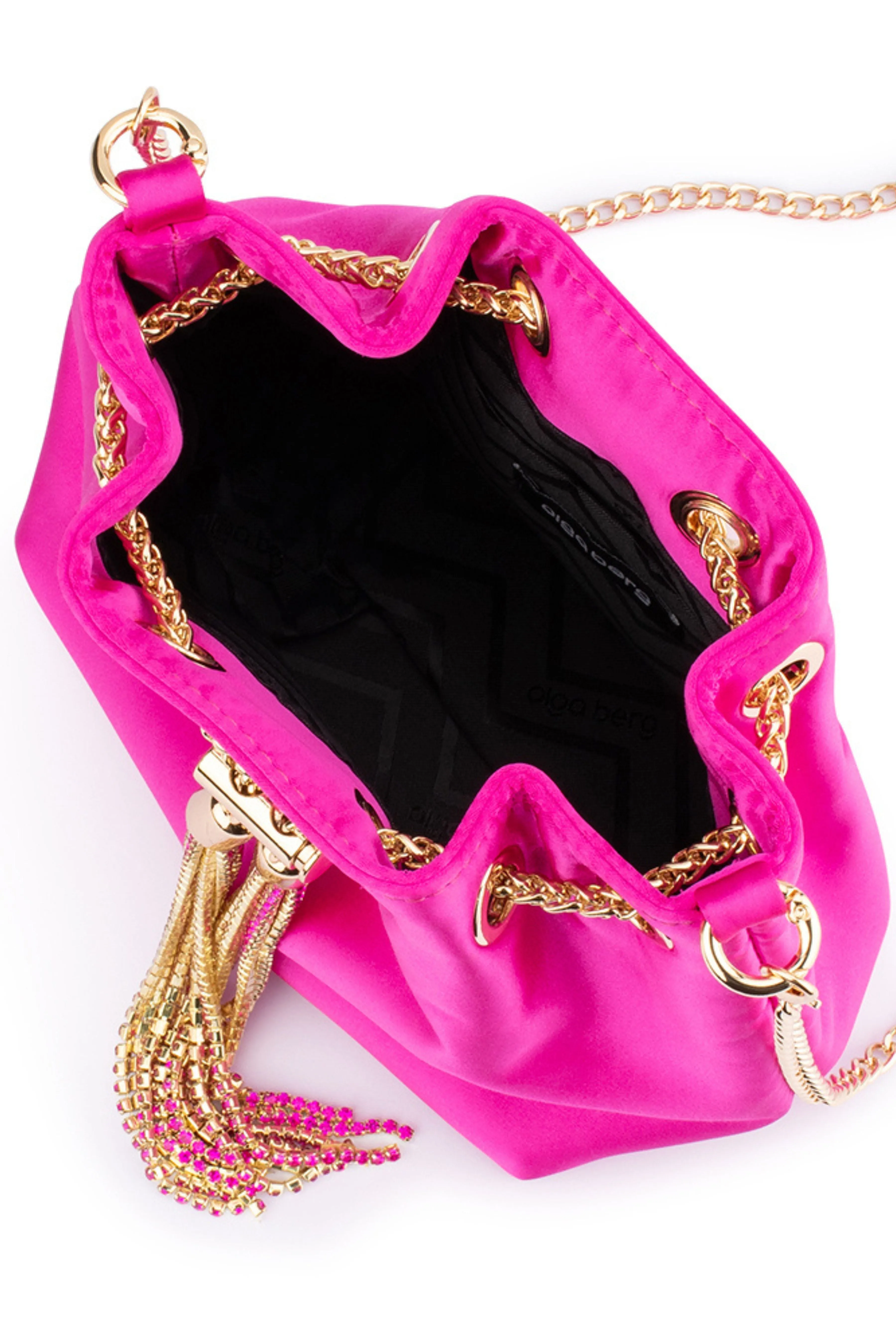 Amanda Satin Pouch - Fuchsia Pink
