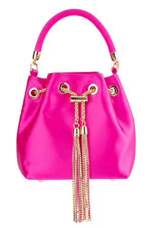 Amanda Satin Pouch - Fuchsia Pink