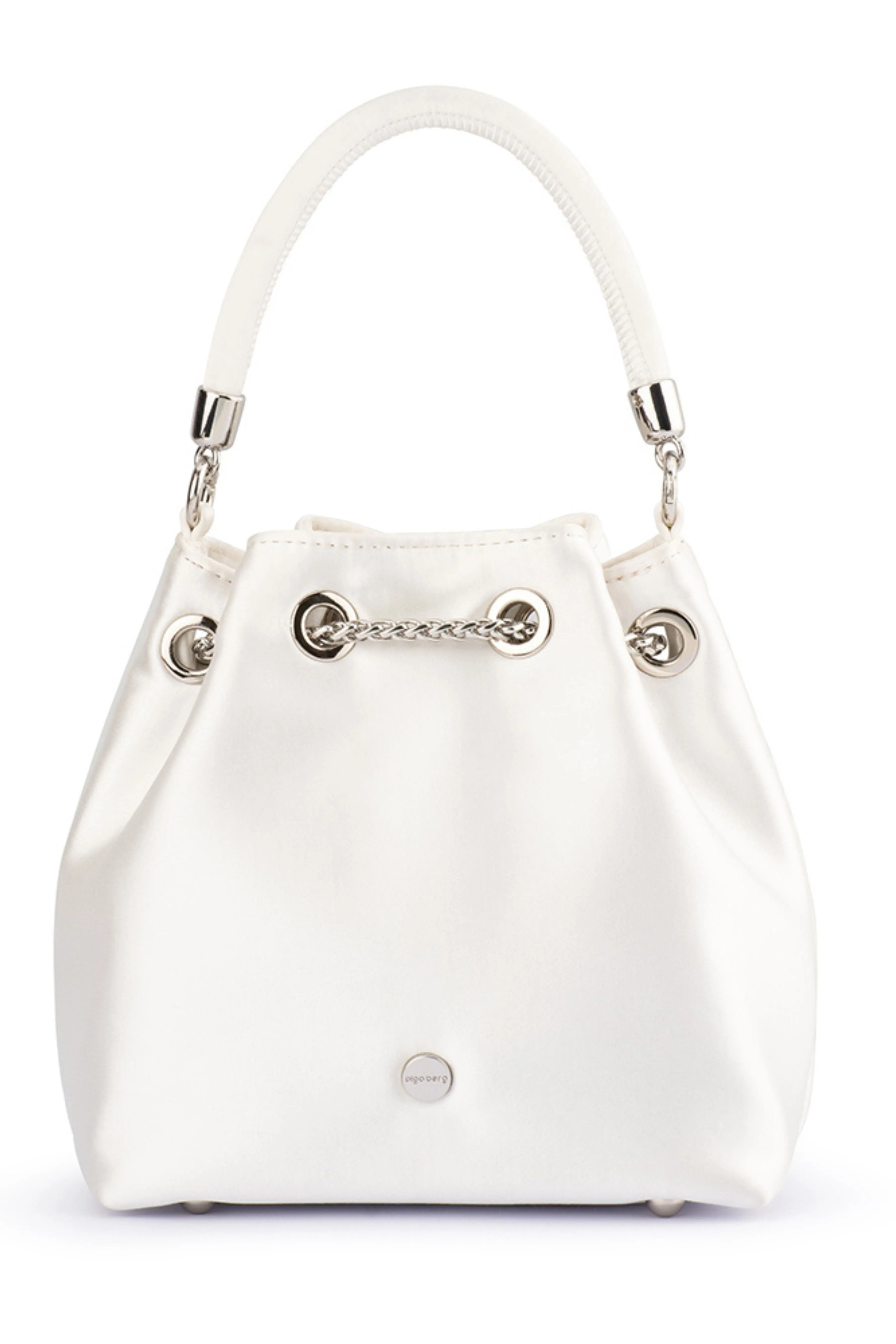 Amanda Satin Pouch - White