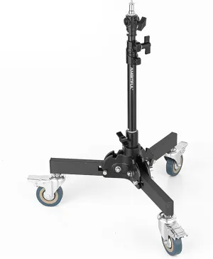 AMBITFUL 61-81cm/21-31.9" Profession Removable Very Sturdy Folding Floor Light Stand and Wheels for Studio Flash LED Light