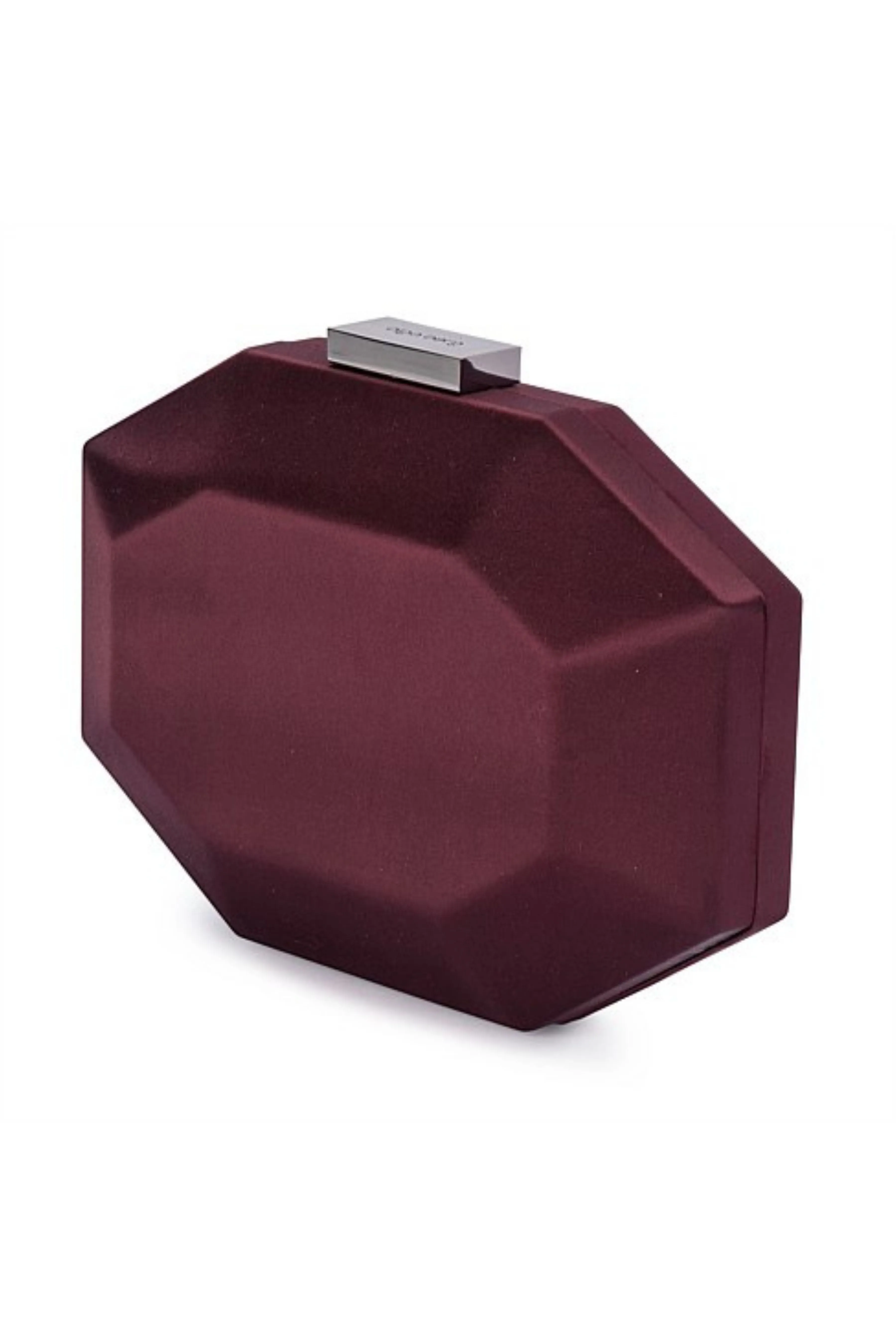 Amelia Satin Pod Clutch - Burgundy