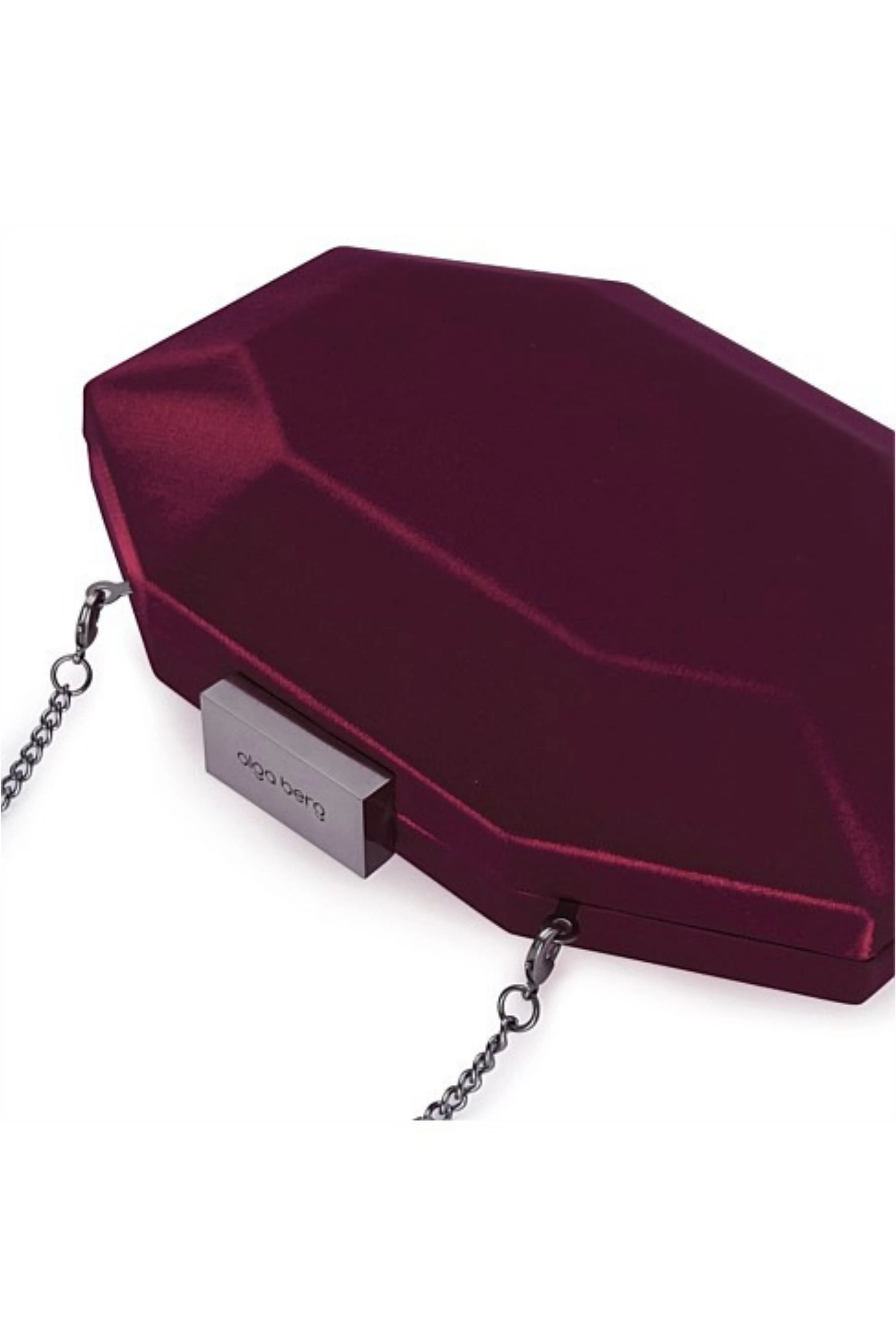 Amelia Satin Pod Clutch - Burgundy