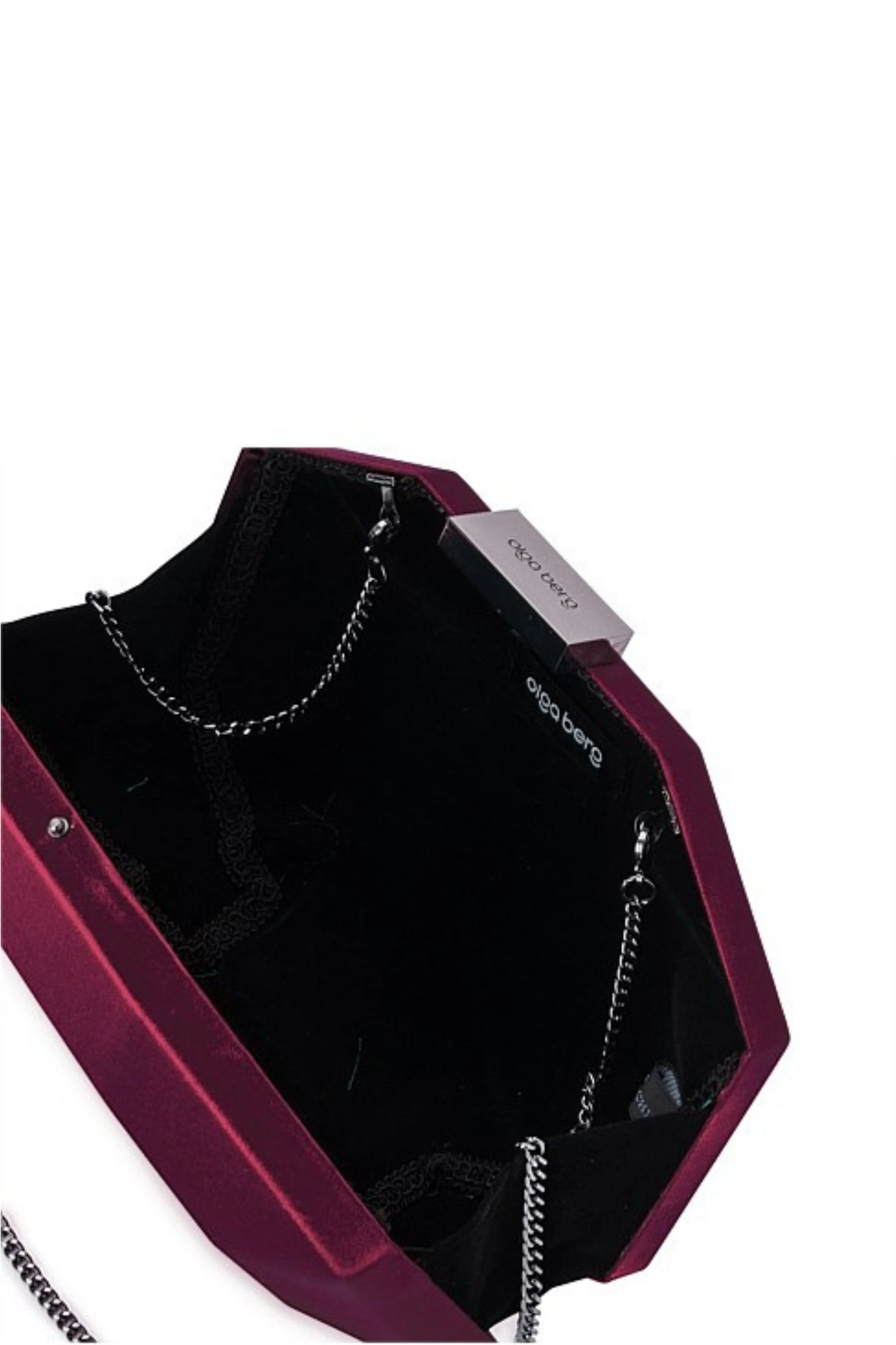 Amelia Satin Pod Clutch - Burgundy