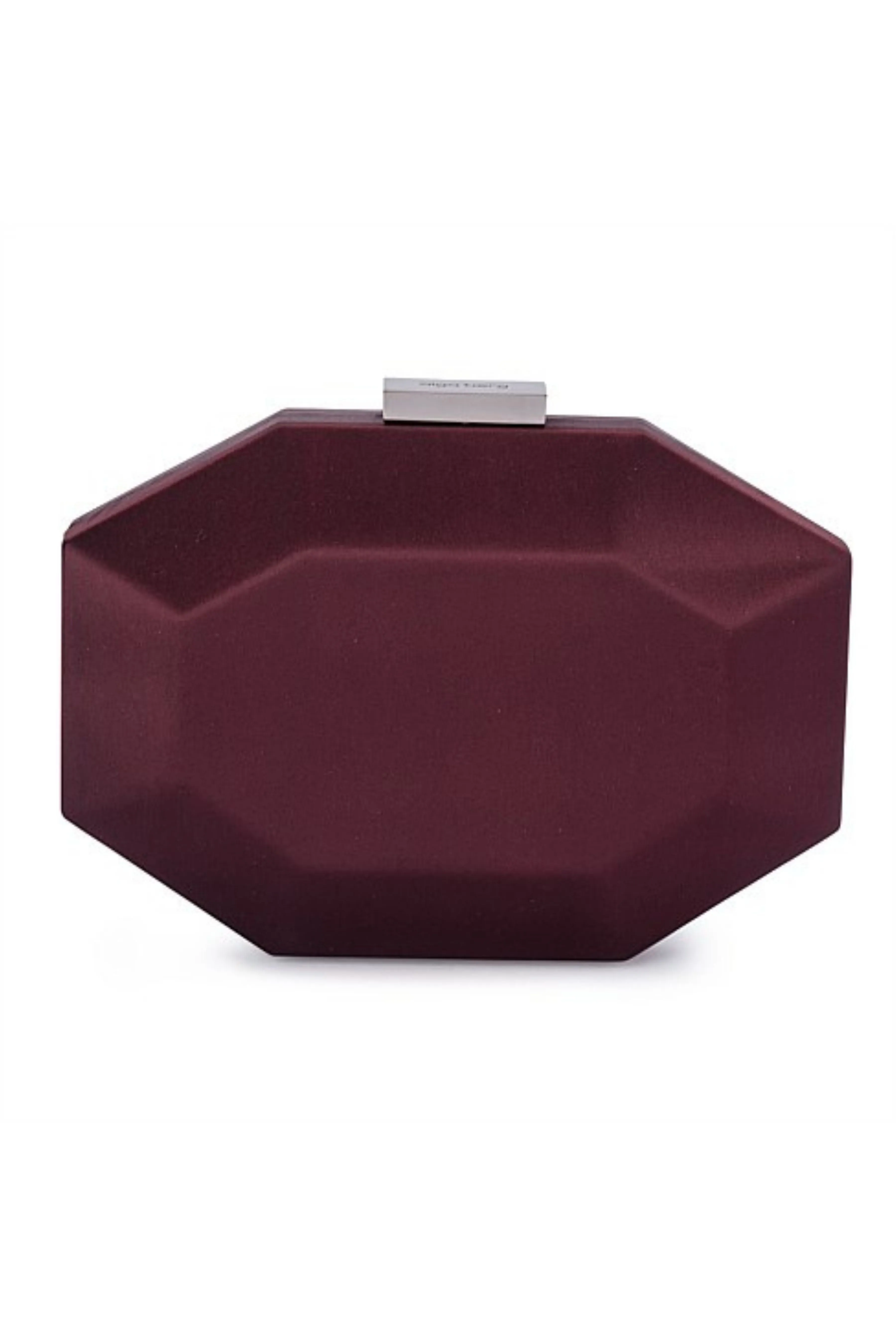 Amelia Satin Pod Clutch - Burgundy