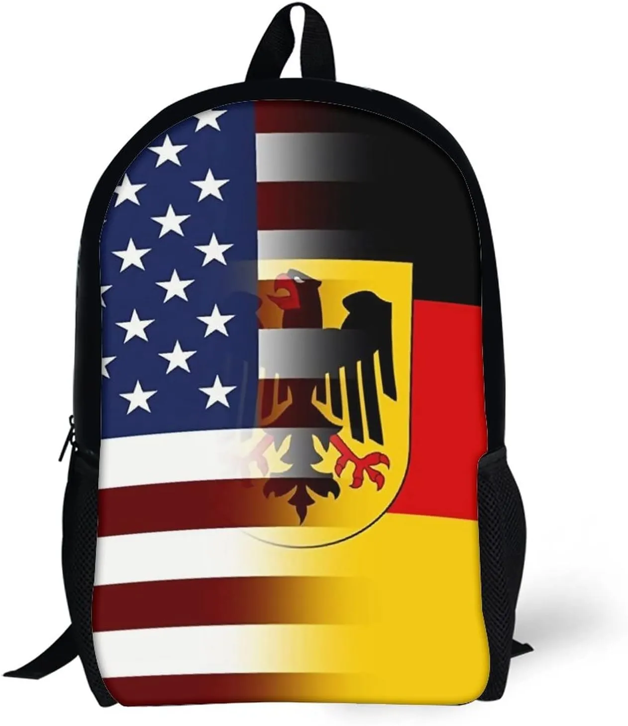 American German Flag Backpack with Adjustable Straps, Suitable for Travel Picnics Activities