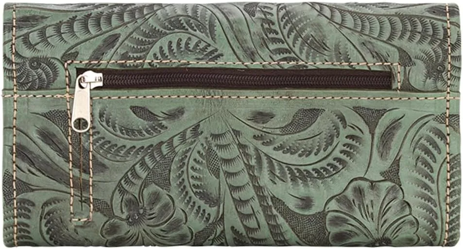 American West Women's Saddle Ridge Tri-Fold Leather Wallet