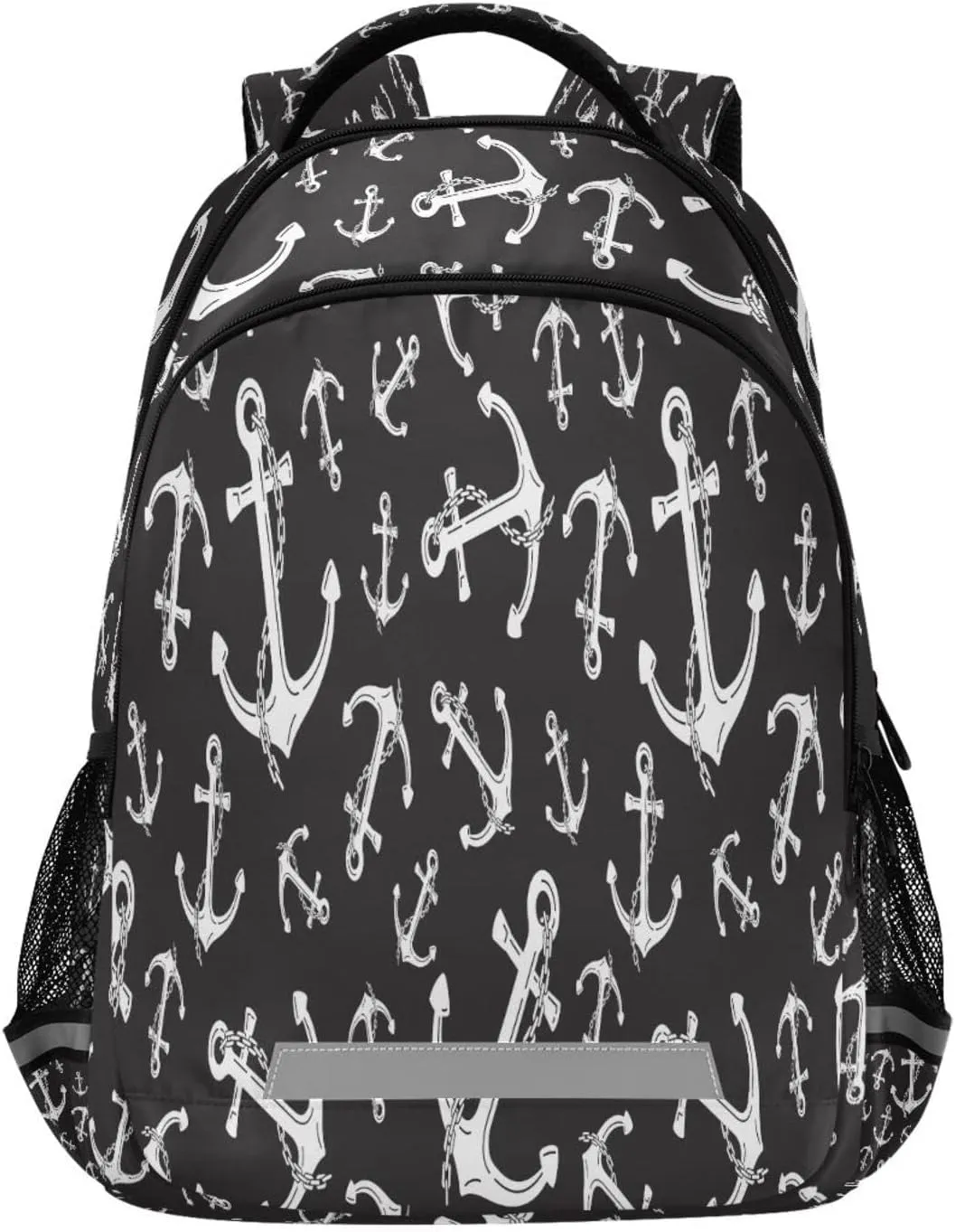 Anchor Pattern Backpack Nautical Maritime Tropical Boat Laptop Backpacks Book Bags Water Resistant Daypack Durable College Shoulder Bag Sports Travel Day Pack
