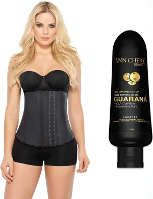 Ann Chery 2021 Corset Waist Trainer   Guarana Slimming Gel | Colombian Waist Cincher | 3 Hook Latex Body Shaper